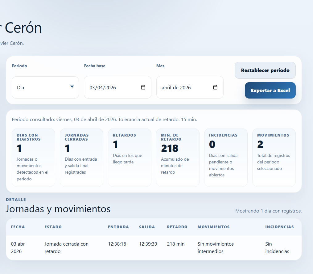 Vista 4 del software de control de asistencia facial