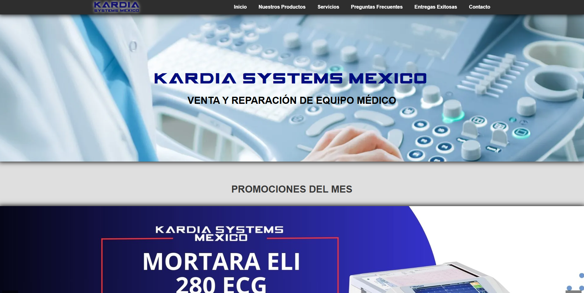 Vista previa del sitio web de Kardia Systems México